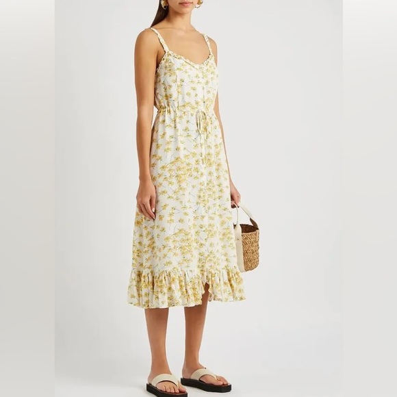Rails Floral Print Button Front Midi Dress - Picture 1 of 6